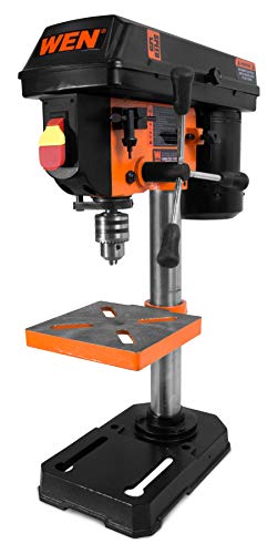 WEN 4208T 2.3-Amp 8-Inch 5-Speed Cast Iron Benchtop Drill Press,Black/Orange - WoodArtSupply