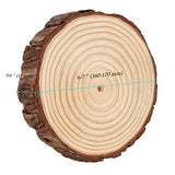 NINGWAAN 12 PCS 6-7 Inch Natural Wood Slices, Rustic Unfinished Wooden Circle with Tree Bark, Round Wood Centerpieces for DIY Crafts, Rustic Wedding NINGWAAN
