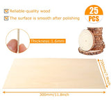 DAJAVE 25 Pack 8x12 Inch Basswood Sheets, 1/16 Inch Thin Craft Plywood Sheets, Unfinished Wood Sheets for Crafts, DIY Wood Arts, Model Making, Wood DAJAVE
