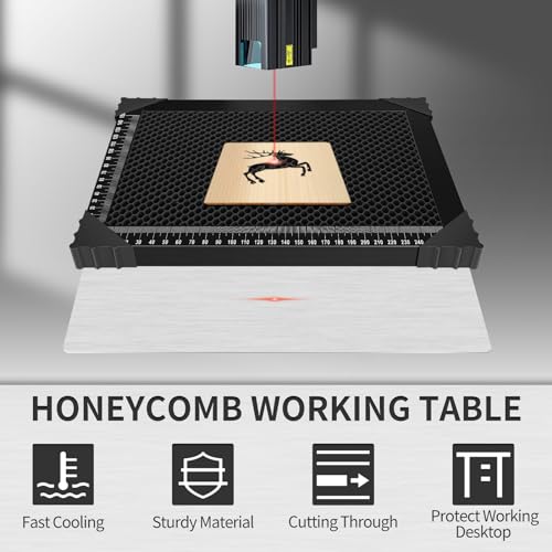 SCIENODE Honeycomb Laser Bed - 440 x 440 Laser Honeycomb Working Table with Aluminum Panel for Most Laser Engraver Cutting Machine, Desktop - WoodArtSupply