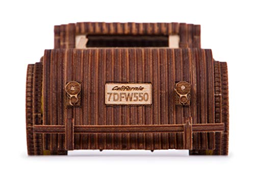 Wood Trick Hot Rod Wooden Model Car Kit to Build - Rides up to 32 feet - Detailed - 3D Wooden Puzzles for Adults and Kids to Build - Engineering DIY Wood Trick