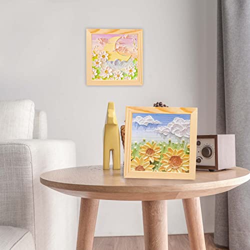 2PCS Wood Panel Board, 12 x 12 inch Unfinished Wood Canvas Square Wooden Panel Boards for Painting, Pouring, Arts Use with Oils, Acrylics PONGJA