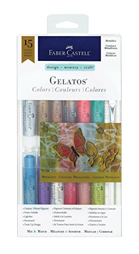 Faber-Castell Gelatos Colors Set, Metallics - Water Soluble Pigment Crayons Faber-Castell