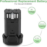 Hanaix 2Pack 2000mAh 8V MAX Replacement Battery for DEWALT DCB080 DCB095 DCF682 DW4390 DCF680N1 DCF680N2 DCF680G2 Li-ion Battery Hanaix