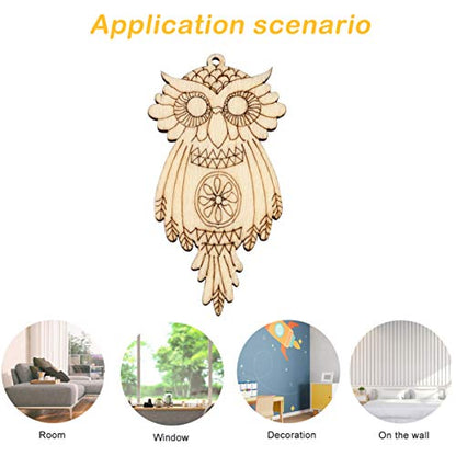VOSAREA 25pcs Unfinished Wood Owl Crafts Wood Cartoon Animal Cutouts Slices Ornament Gift Tag DIY Embellishment for Wedding Birthday Party Decor