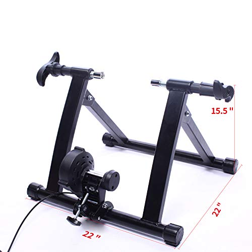 BalanceFrom Bike Trainer Stand Steel Bicycle Exercise Magnetic Stand with Front Wheel Riser Block - WoodArtSupply