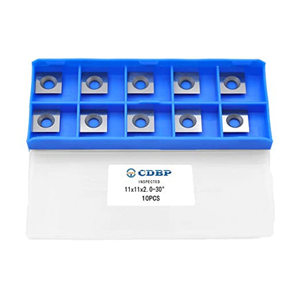 CDBP 11mm Square Straight Carbide Inserts for woodturning, 11×11×2.0mm Replacement Cutter for Woodworking Fits Spiral Helical Planer Cutter Head or - WoodArtSupply