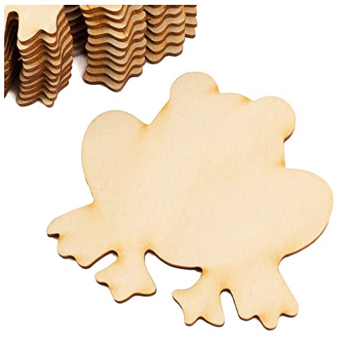 Pack of 24 Unfinished Wood Frog Cutouts by Factory Direct Craft - Blank Wooden Toad Shapes Like The Frogs The Princess Kissed for Wedding and - WoodArtSupply