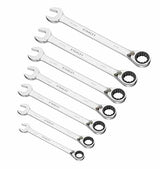 Stanley 1-17-375 Combination spanner-Set with ratchet (7-piece), Silver Stanley
