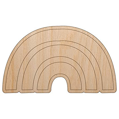 Rainbow Fun Doodle Unfinished Wood Shape Piece Cutout for DIY Craft Projects - 1/8 Inch Thick - 4.70 Inch Size
