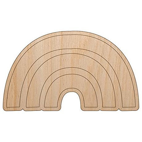 Rainbow Fun Doodle Unfinished Wood Shape Piece Cutout for DIY Craft Projects - 1/8 Inch Thick - 4.70 Inch Size Sniggle Sloth