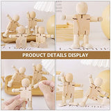 ARTIBETTER 6 Pcs Joint Puppet Toys Artist Wooden Tiny Doll Bodies Painting Graffiti Unfinished People Bodies Unfinished Wooden Robot Bodies Kids ARTIBETTER