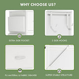 Lulive White Dresser for Bedroom with 10 Drawers, Chest of Drawers with Side Pockets and Hooks, PU Storage Dresser, Organizer Unit for Living Room, Lulive