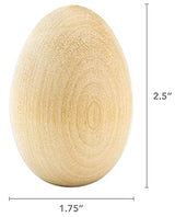 Hygloss Products Wooden Eggs - Unpainted Natural Wood Eggs Great For Easter Crafts - 1-3/4 x 2-1/2 Inches, 12 Pack Hygloss