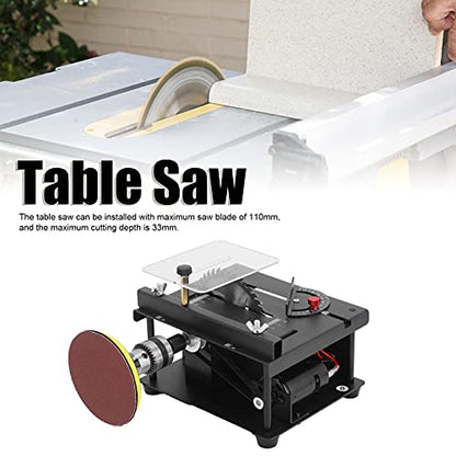 Table Saw, Multi-Functional Mini Precision Table Saws Electric Desktop Saws DIY Wood Working Cutting Tool for DIY Handmade Wooden Model Crafts