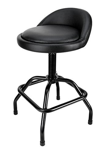 Performance Tool W85011 Adjustable Height Bar Stool, Pneumatic Swivel Bar Stool with Back Support, 360 Degree Swivel, Heavy Duty Steel Frame Stool - WoodArtSupply