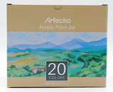 Artecho Professional Acrylic Paint Set, 20 Primary Colors (120ml / 4.05oz) Tubes, Art Craft Paints for Canvas, Rock, Stone, Wood, Fabric, Art Artecho