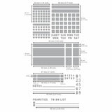 Aleks Melnyk No.423 Metal Stencil for Bullet Journaling, Bookmark, Planning, Drawing, Banners, Lines, Lists, Planner Stamps, Habit Tracker, Dot Aleks Melnyk