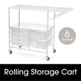 Essex Drawers & Rolling Storage Cart with Tray by Recollections, White Recollections