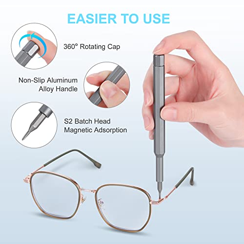Egmen Precision Screwdriver Set, 26 in 1 Mini Magnetic Small Screwdriver Set Case for PC, Eyeglasses, Computer, Electronic, Watch Repair Kit with Egmen