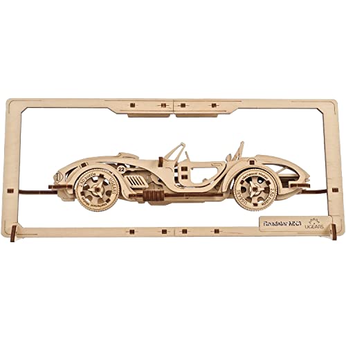 UGEARS Roadster Models Kits to Build - Innovative 2.5D Puzzles Roadster Model Car Kits to Build for Adults - Classic Muscle Car Wooden Puzzles - Car - WoodArtSupply