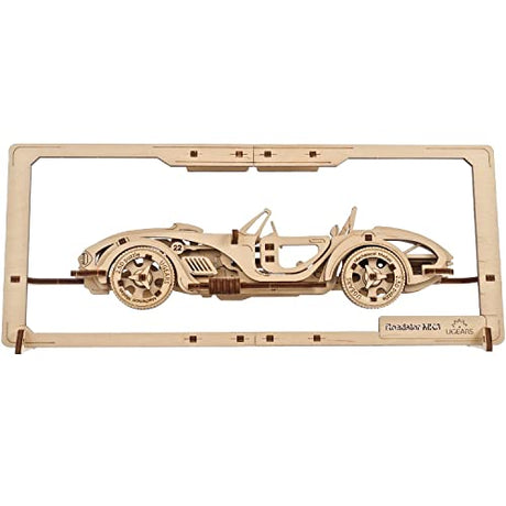 UGEARS Roadster Models Kits to Build - Innovative 2.5D Puzzles Roadster Model Car Kits to Build for Adults - Classic Muscle Car Wooden Puzzles - Car UGEARS