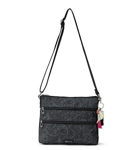 Sakroots Artist Circle Basic Crossbody in Eco Twill, Adjustable Crossbody Strap, Black Spirit Desert Sakroots