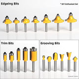 TOOLDO Router Bit Set 35 Pcs 1/4 inch Shank, Professional Router Bit Kit for DIY, Woodworking Project, High Grade TOOLDO