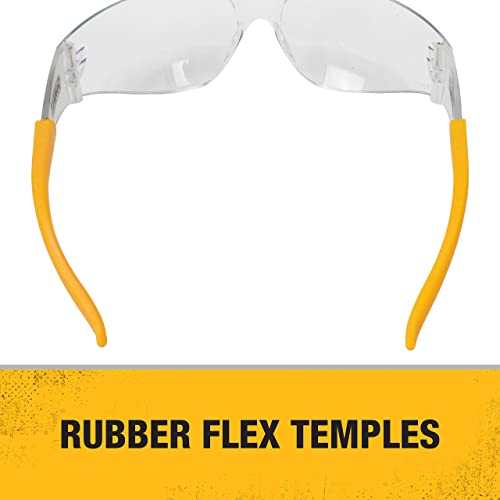 Dewalt DPG54-1D Protector Clear High Performance Lightweight Protective Safety Glasses with Wraparound Frame - WoodArtSupply