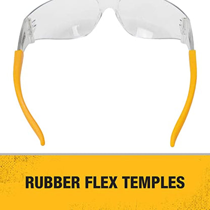 Dewalt DPG54-1D Protector Clear High Performance Lightweight Protective Safety Glasses with Wraparound Frame - WoodArtSupply