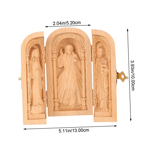 VOSAREA Religious Ornaments Household Wood Crafts Wooden - WoodArtSupply