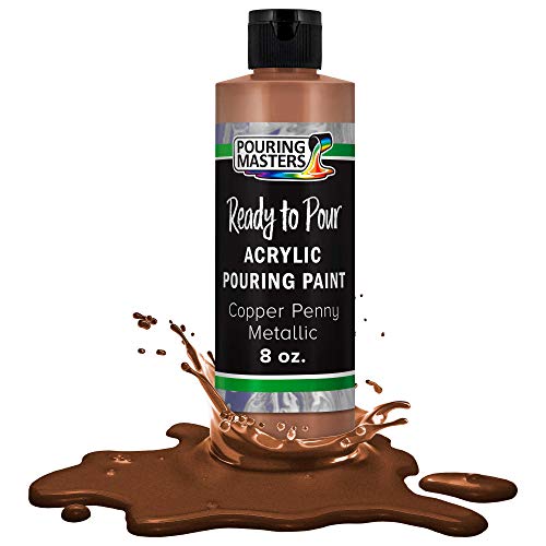 Pouring Masters Copper Penny Metallic Acrylic Ready to Pour Pouring Paint – Premium 8-Ounce Pre-Mixed Water-Based - For Canvas, Wood, Paper, Crafts, U.S. Art Supply