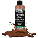 Pouring Masters Copper Penny Metallic Acrylic Ready to Pour Pouring Paint – Premium 8-Ounce Pre-Mixed Water-Based - For Canvas, Wood, Paper, Crafts, U.S. Art Supply