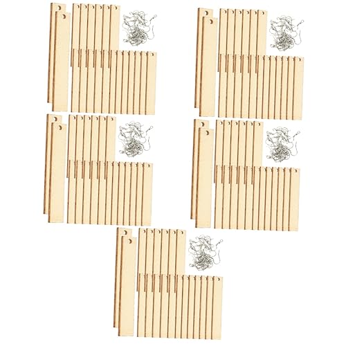 VILLCASE 5 Sets Blank Wood Earrings Unfinished Earring Pendants Blank Earring Unfinished Earring Tags Earring Jump Rings Earring Blanks Earring VILLCASE