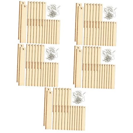 VILLCASE 5 Sets Blank Wood Earrings Unfinished Earring Pendants Blank Earring Unfinished Earring Tags Earring Jump Rings Earring Blanks Earring VILLCASE