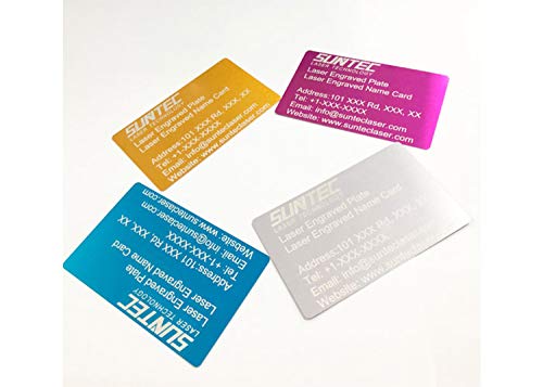 50 Pack Thick Aluminum Business Card Blanks, Metal Plaque Blank 0.5mm Laser Engraving Material, Sublimation, CNC, Base Plate Multipurpose (Gold) Malayan