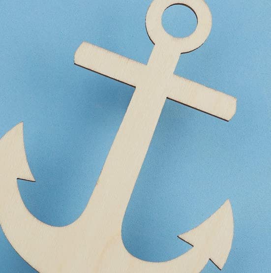 Pack of 24 Unfinished Wood Anchor Cutouts by Factory Direct Craft - Blank Anchor Wooden DIY Shapes for Scouts, Camps, Vacation Bible School, & Factory Direct Craft