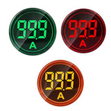 Szliyands 3pcs Digital Display AC Current Indicator, 22mm Round Head LED Current Tester 0~100A Ammeter Monitor Green red Yellow Szliyands