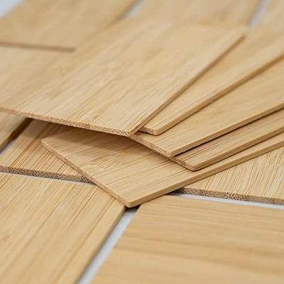 Bamboo Engraving Blanks Rectangle Bamboo Blanks Unfinished Wood Blanks 20 Pcs