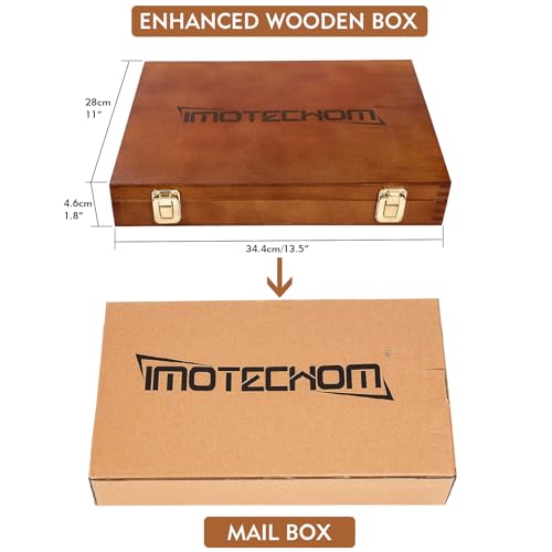 IMOTECHOM 12-Pieces Woodworking Wood Carving Tools Chisel Set with Wooden Box, Razor Sharp CR-V 60 Steel Blades - WoodArtSupply