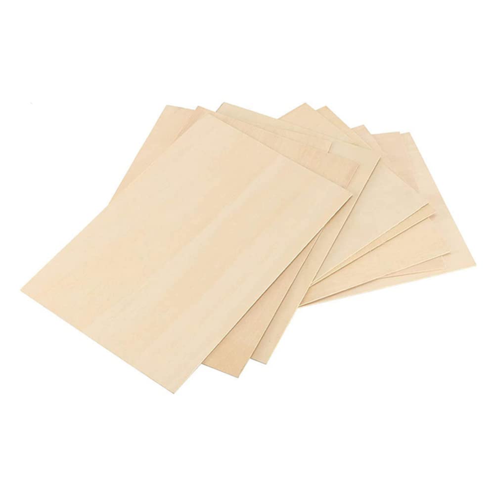 Sewroro 10pcs Pieces Rectangular Veneer Wooden Square Coasters Rectangular Wood Chips Balsa Wood DIY Wood Planks Wood Board Home Decoration Sewroro