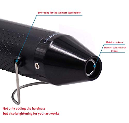 mofa Resin Heat gun,6.6ft Cable 300W Hot Air Gun for Crafting,Acrylic Paint  Dryer Multi-Purpose Electric Heating Nozzle (Black Temp Regulation)