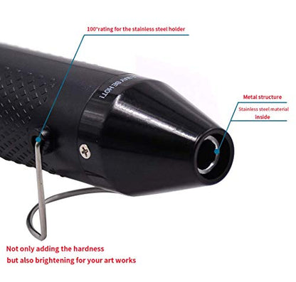 mofa Embossing Heat Pen,Mini Heat Gun,Hot Air Pen Tools Shrink Pen with Stand For DIY Embossing And Drying Paint Multi-Purpose Electric Heating - WoodArtSupply