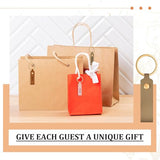 Wavyknot 200 Pack Personalized Leather Keychain Leather Kit PU Leather Keychain Blanks with Key Rings and Rivets Key Chain Blanks for DIY Craft Laser Wavyknot