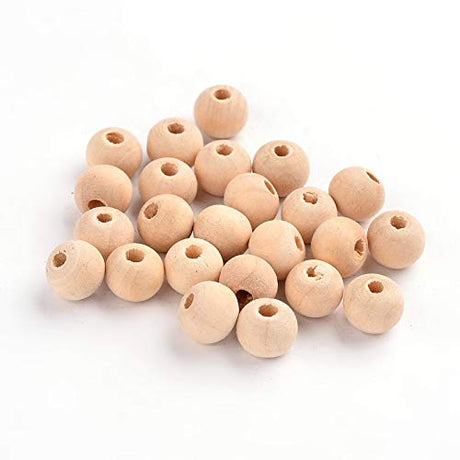 200pcs 8mm Natural Unfinished Large Wood Beads Wood Spacer Beads Round Ball Wooden Loose Beads for Arts Crafts DIY Jewelry Making Aumo-mate