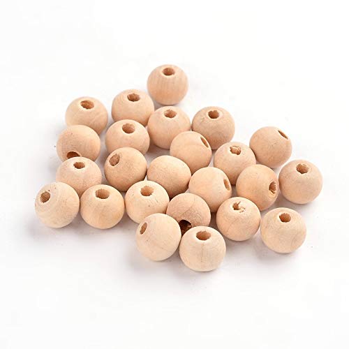 200pcs 8mm Natural Unfinished Large Wood Beads Wood Spacer Beads Round Ball Wooden Loose Beads for Arts Crafts DIY Jewelry Making - WoodArtSupply