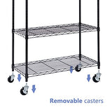 SUPER DEAL Black 5-Shelf Heavy Duty Storage Wire Shelving Unit with Wheels for Restaurant Garage Pantry Kitchen Garage Rack (30L x 14W x 63H) SUPER DEAL