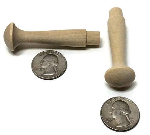 2 7/16'' Wood Shaker Pegs - Set of 10 - Unfinished Wood - 3/8'' Tenon - Wooden Shaker Peg - DIY Shaker Peg Rack - WoodArtSupply