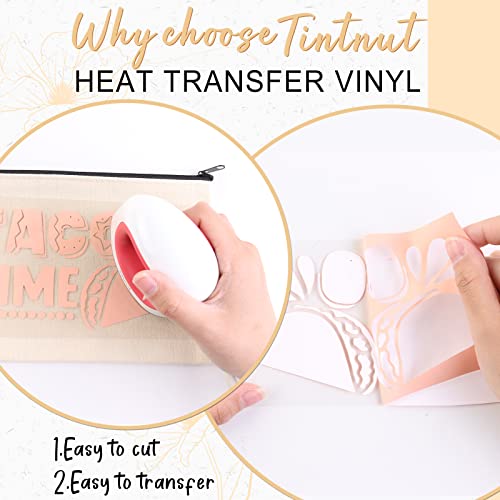 Tintnut Boho Color Heat Transfer Vinyl - 18 Sheets 12 X10 Inche Neutral Tone Brown HTV Vinyl Aqua Iron On Vinyl Beige/Brown/Tan/Light Lilac HTV for Tintnut