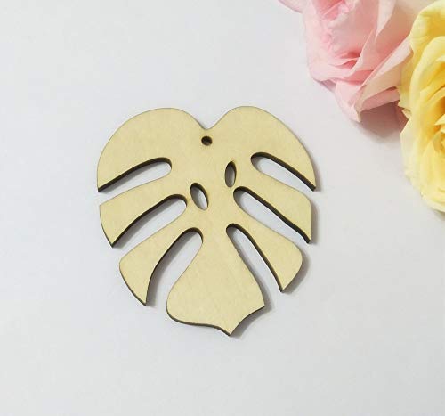 20PCS Palm Leaf Unfinished DIY Wood Decoration,Wood Monstera Leaf Earrings Scrapbooking Crafts Accessory (2.5") - WoodArtSupply